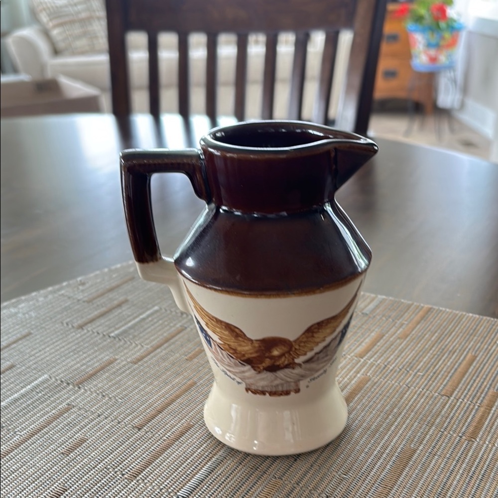 Vintage 1976 Ceramic Pitcher with Eagle Design
